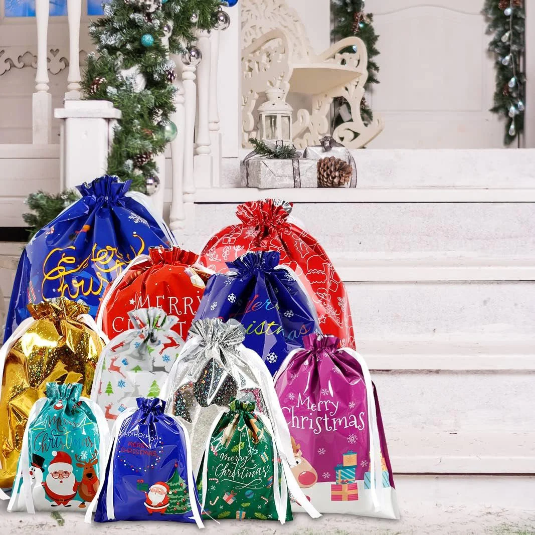 Christmas Cheer Drawstring Gift Bags - Image 17