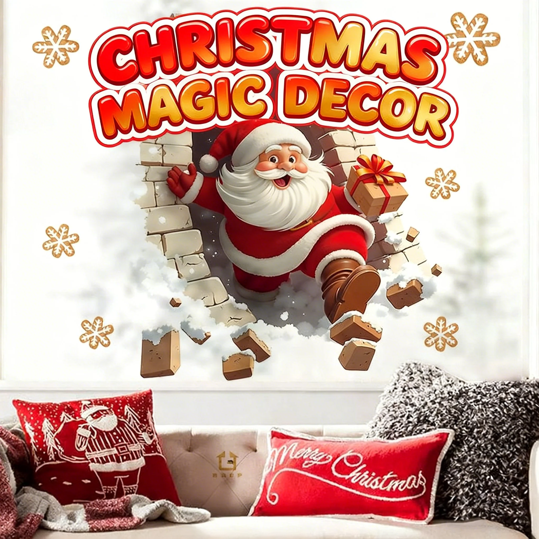 🔥Buy 5 Get 5[10Pcs &💥Free Shipping]Santa Claus Breakthrough Wall Stickers🎄 - Image 12