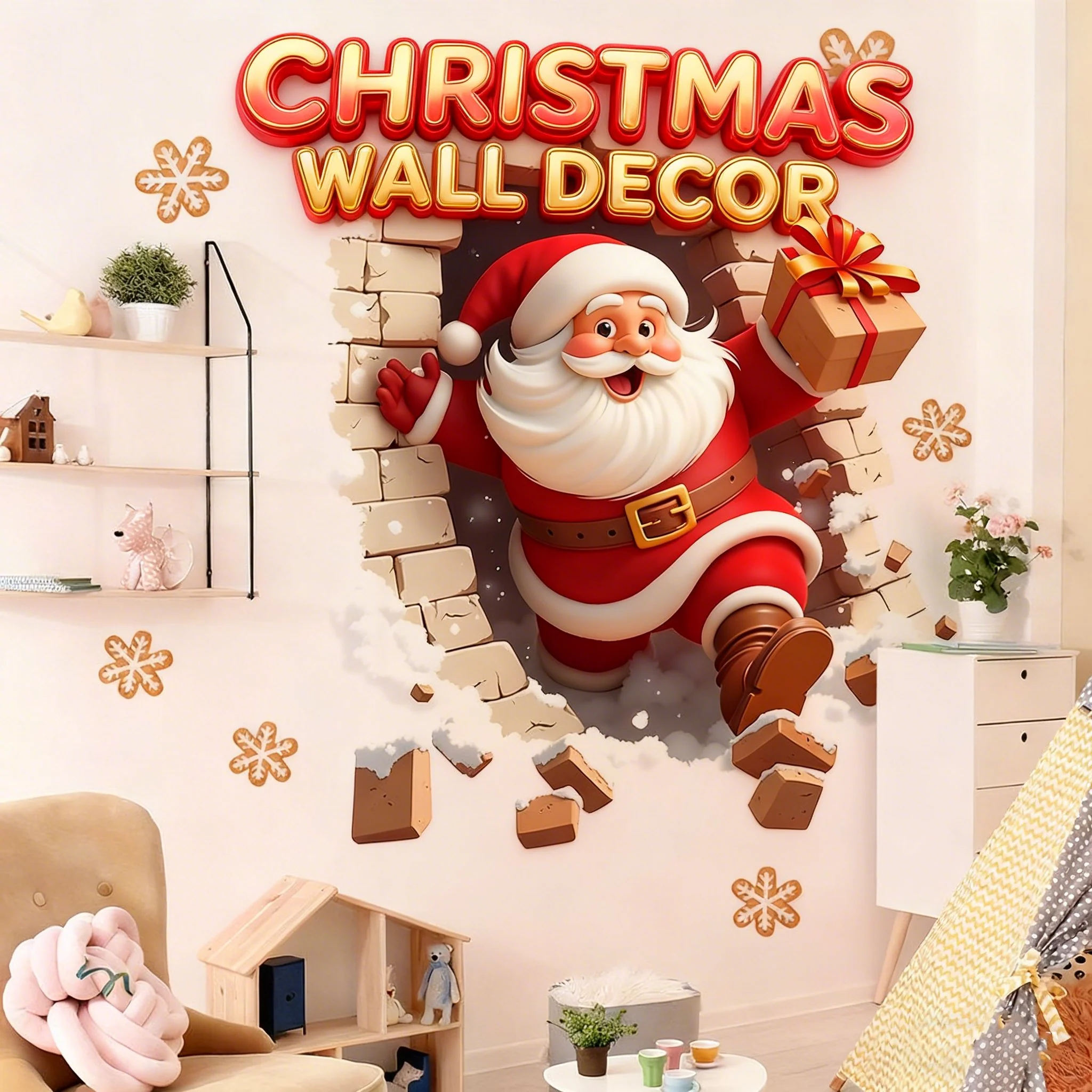 🔥Buy 5 Get 5[10Pcs &💥Free Shipping]Santa Claus Breakthrough Wall Stickers🎄 - Image 13