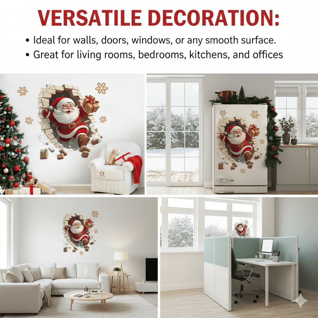 🔥Buy 5 Get 5[10Pcs &💥Free Shipping]Santa Claus Breakthrough Wall Stickers🎄 - Image 14