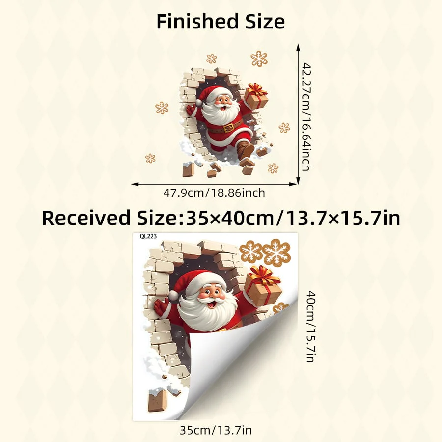 🔥Buy 5 Get 5[10Pcs &💥Free Shipping]Santa Claus Breakthrough Wall Stickers🎄 - Image 15