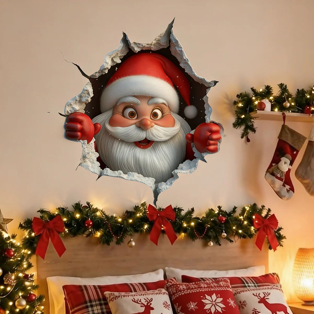 🔥Buy 5 Get 5[10Pcs &💥Free Shipping]Santa Claus Breakthrough Wall Stickers🎄 - Image 3