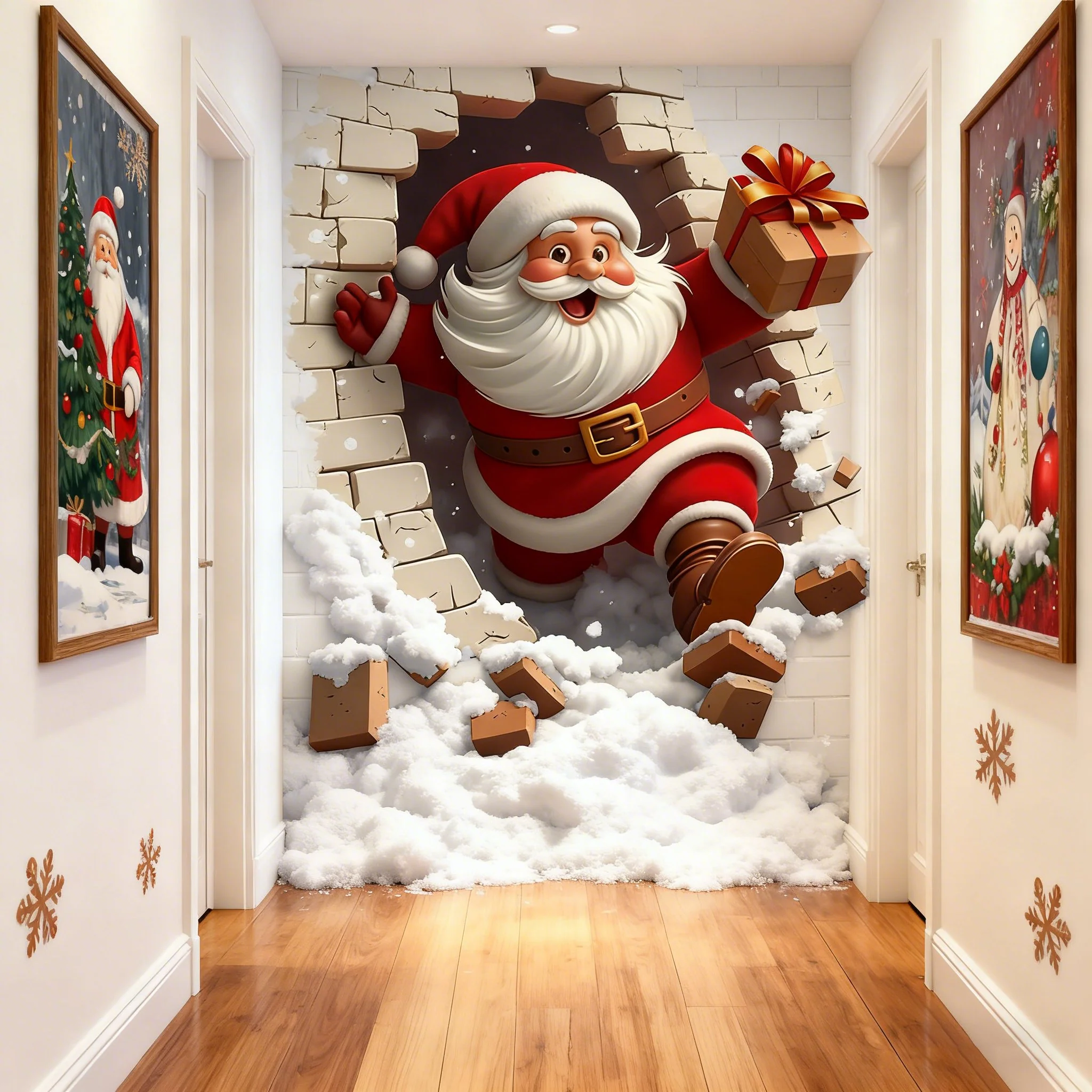 🔥Buy 5 Get 5[10Pcs &💥Free Shipping]Santa Claus Breakthrough Wall Stickers🎄 - Image 5
