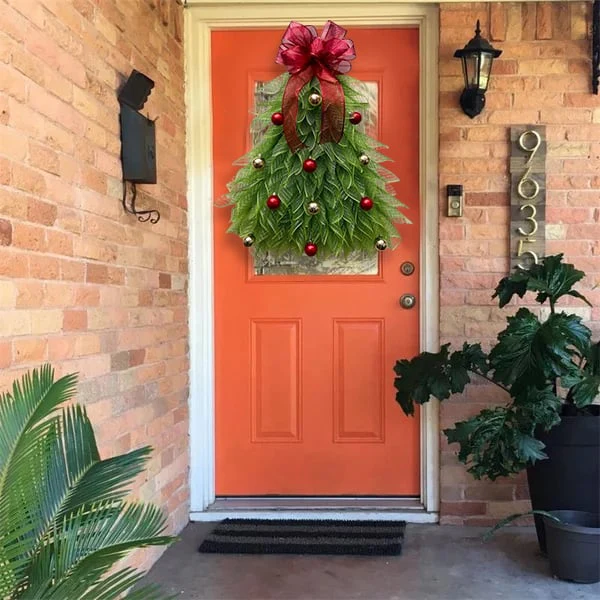 Handmade Christmas Tree Wreath for Front Door - Image 11