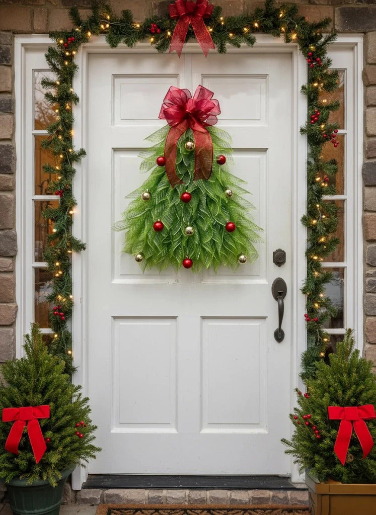 Handmade Christmas Tree Wreath for Front Door - Image 5