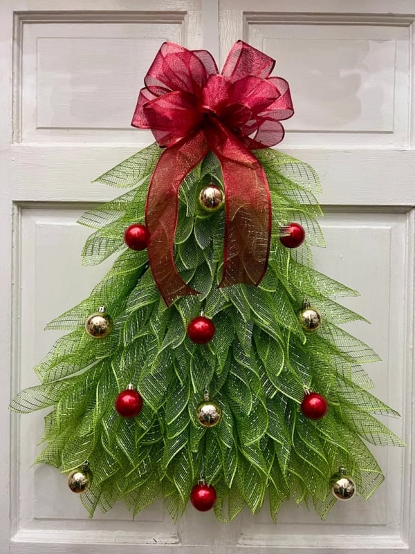 Handmade Christmas Tree Wreath for Front Door - Image 8
