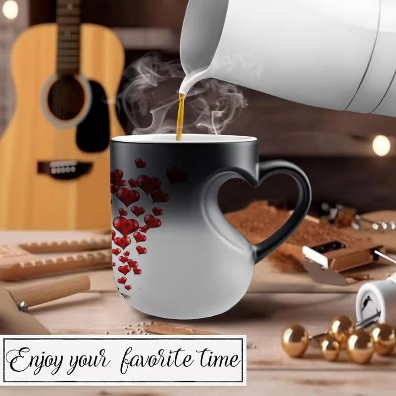 Heat-Activated Magic: The 2-in-1 Color Changing Mug with an Ergonomic Heart-Grip - Image 14