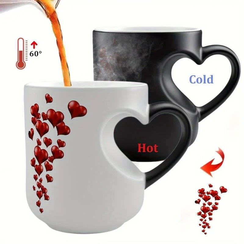 Heat-Activated Magic: The 2-in-1 Color Changing Mug with an Ergonomic Heart-Grip - Image 2