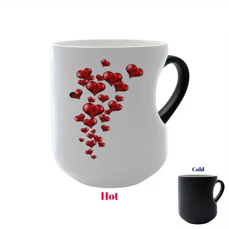 Heat-Activated Magic: The 2-in-1 Color Changing Mug with an Ergonomic Heart-Grip - Image 4