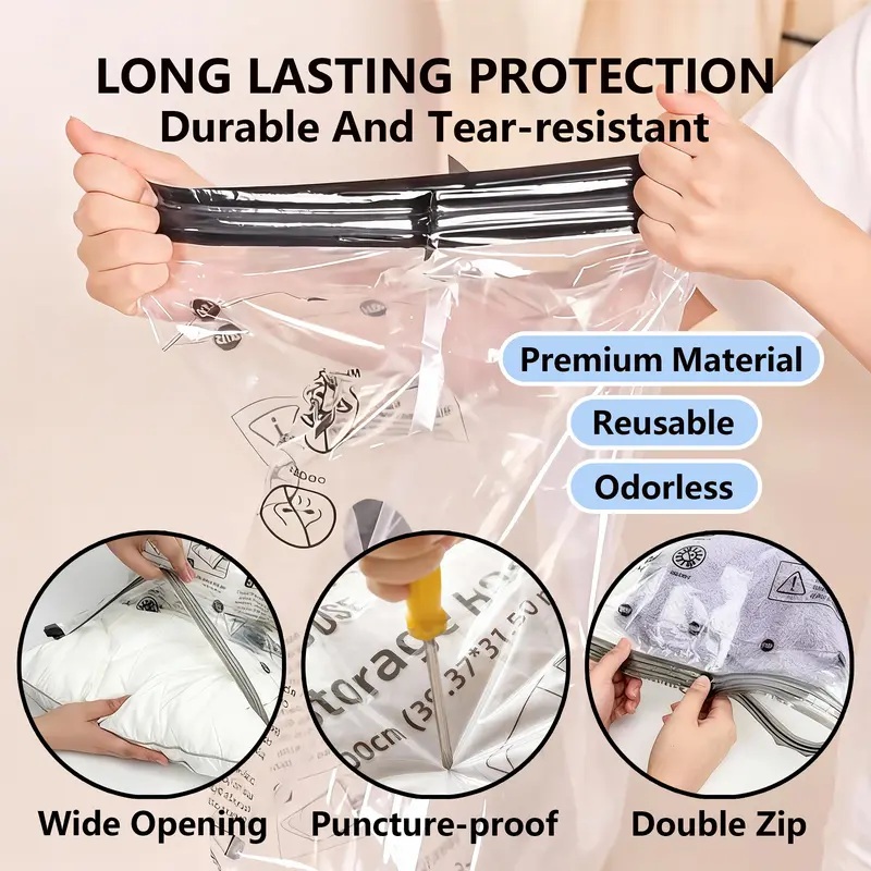 Cordless Travel Vacuum Storage Compression Bag Set - Image 4