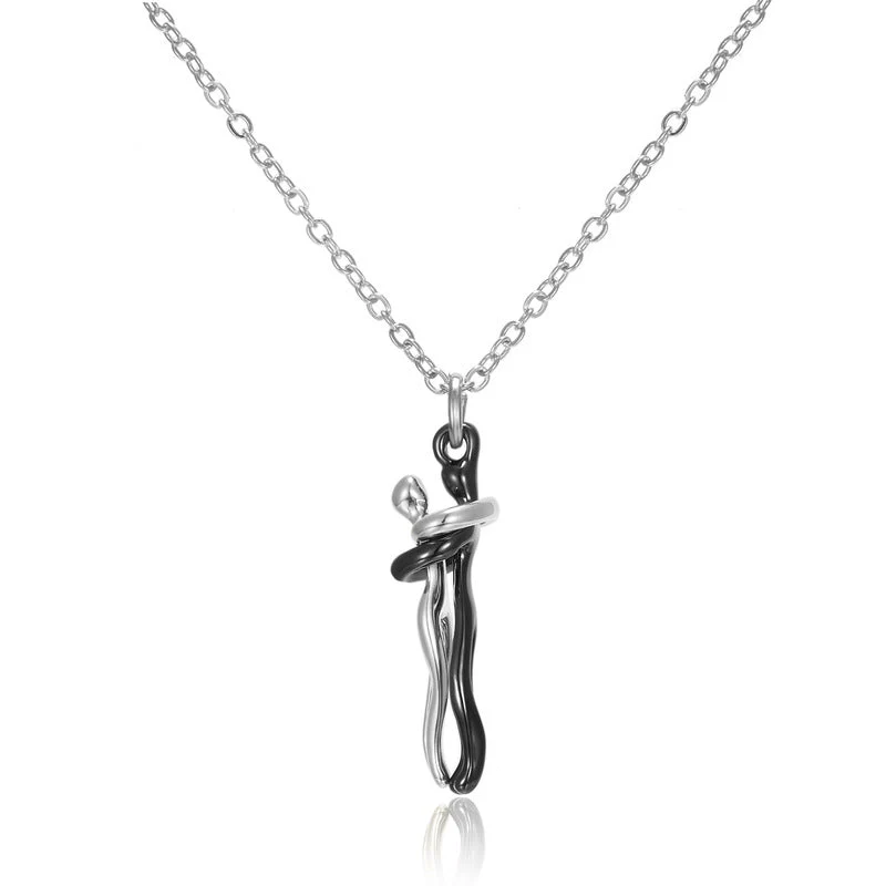 Sweet Embrace Pendant, Adjustable Silver Chain - Image 3