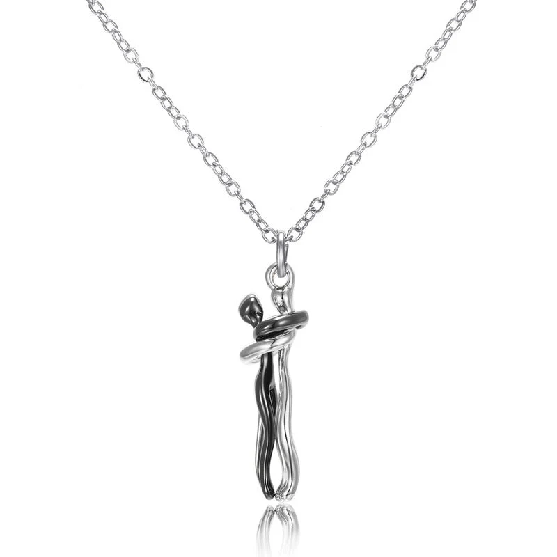 Sweet Embrace Pendant, Adjustable Silver Chain - Image 5