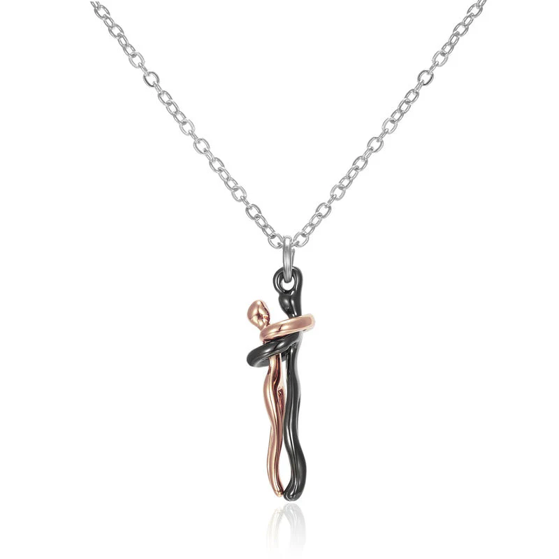 Sweet Embrace Pendant, Adjustable Silver Chain - Image 7