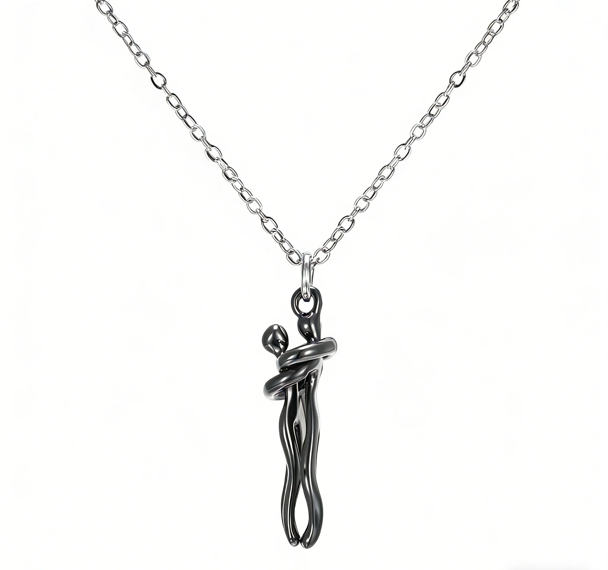 Sweet Embrace Pendant, Adjustable Silver Chain - Image 8