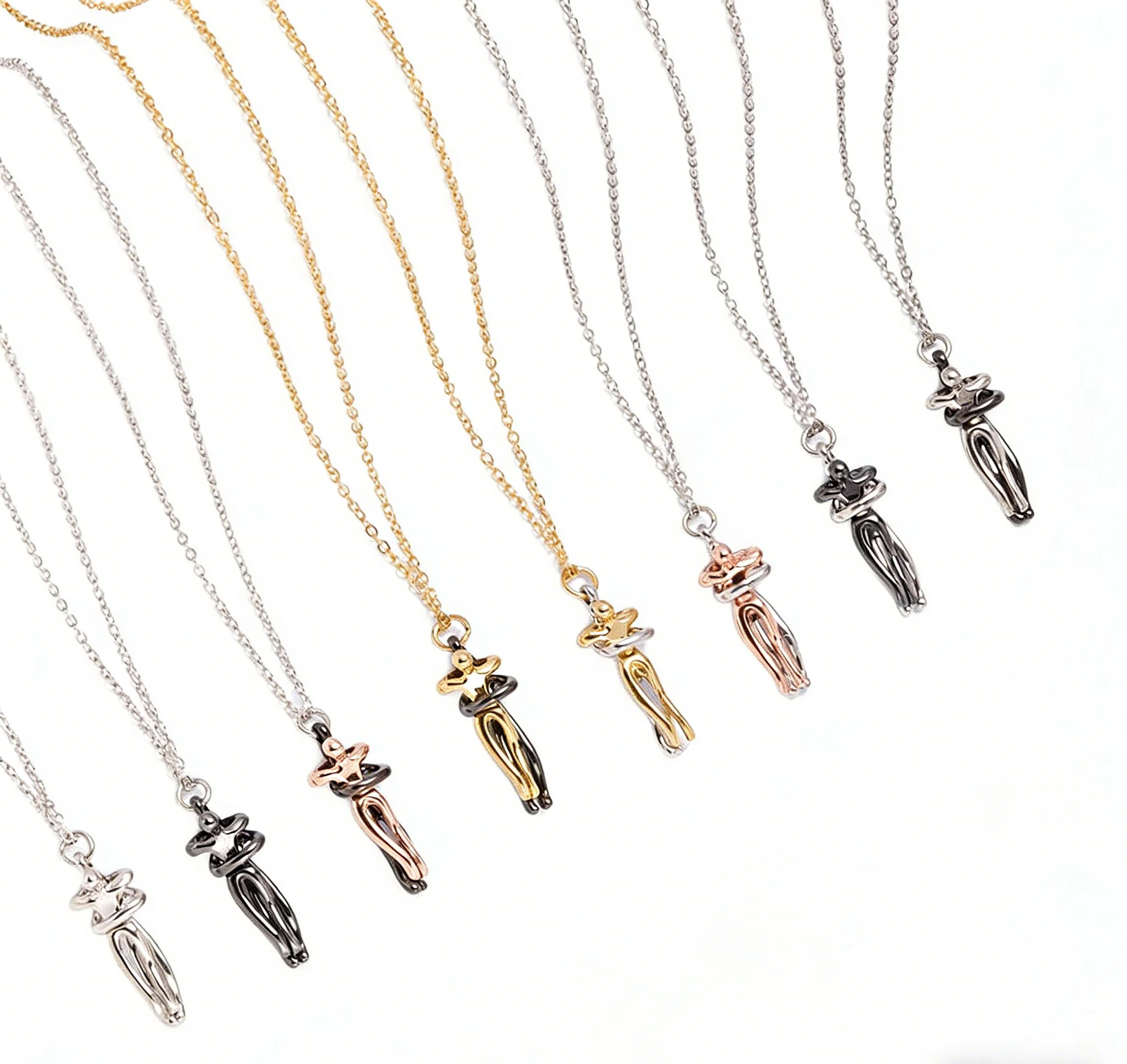 Sweet Embrace Pendant, Adjustable Silver Chain - Image 9