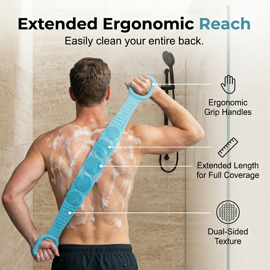Dual-Sided Silicone Back Scrubber - Image 2