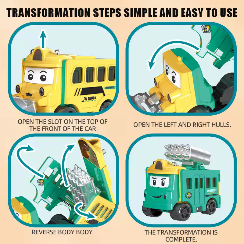 🚗✨Flip & Change Reverse Car | Cartoon Transformable Kids Toy - Image 3