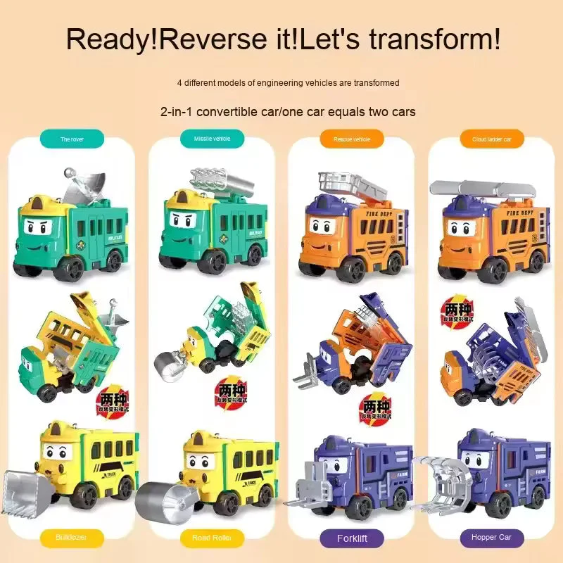 🚗✨Flip & Change Reverse Car | Cartoon Transformable Kids Toy - Image 4