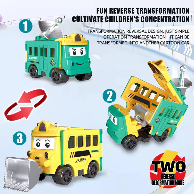 🚗✨Flip & Change Reverse Car | Cartoon Transformable Kids Toy - Image 5