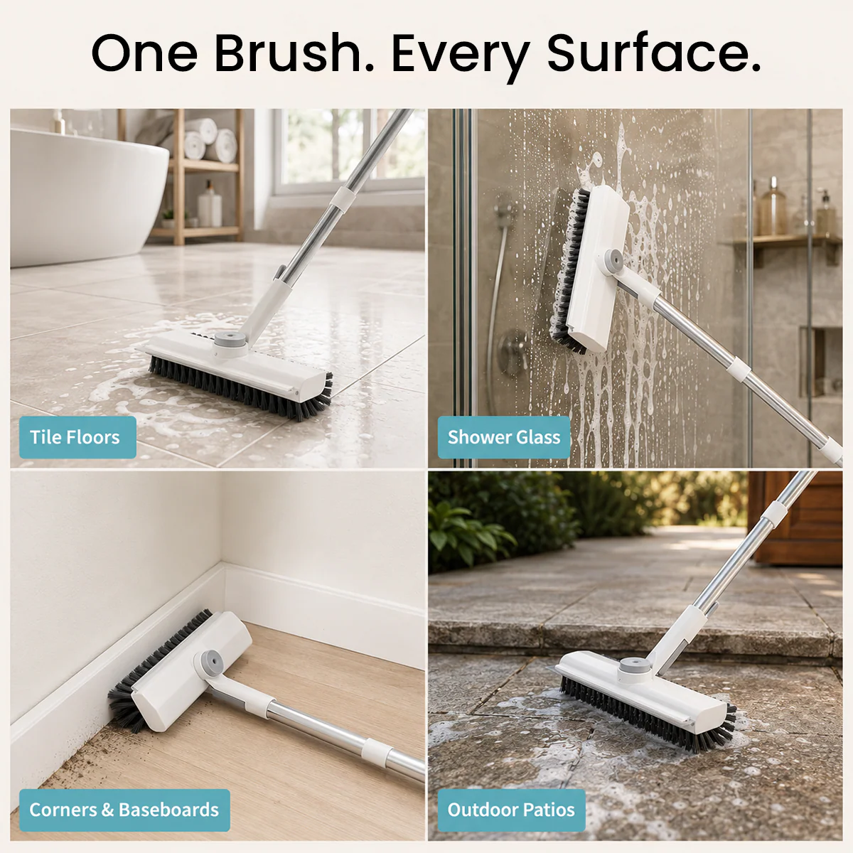 Heavy-Duty Floor Scrub Brush – Powerful Deep Cleaning for Stubborn Dirt, Tile & Grout - Image 3
