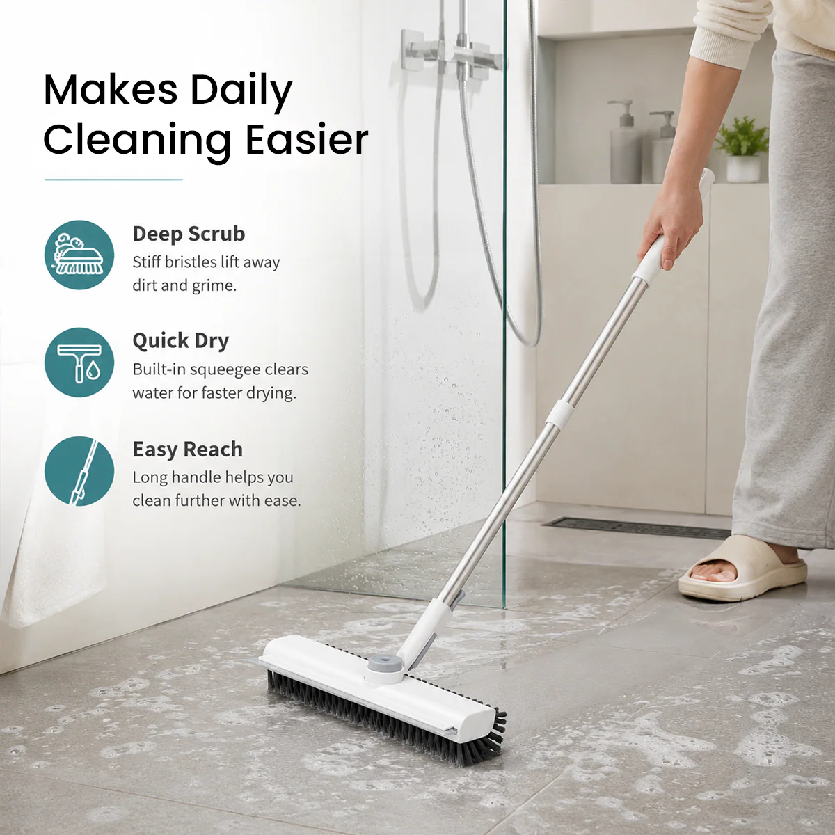 Heavy-Duty Floor Scrub Brush – Powerful Deep Cleaning for Stubborn Dirt, Tile & Grout - Image 6