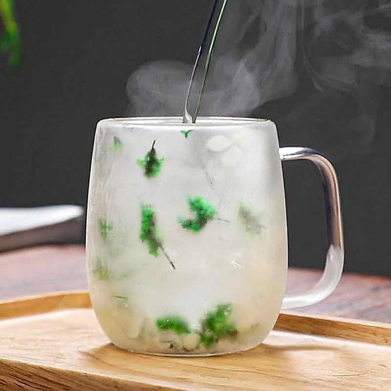 🎄🌸Transparent Double Glass Flower Tea Cup 350 ml - Image 5