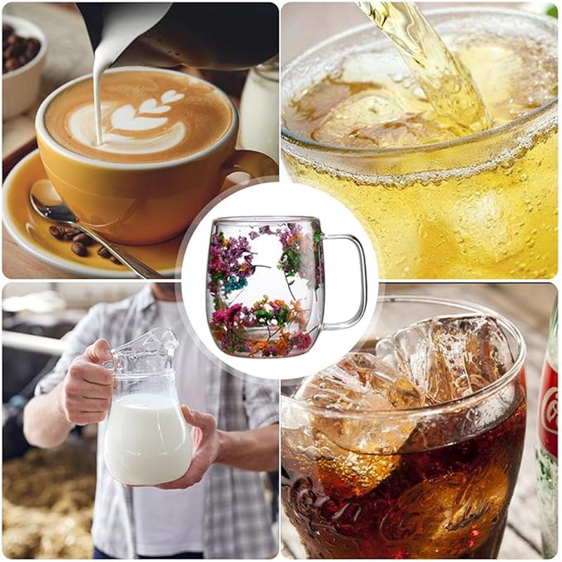 🎄🌸Transparent Double Glass Flower Tea Cup 350 ml - Image 8