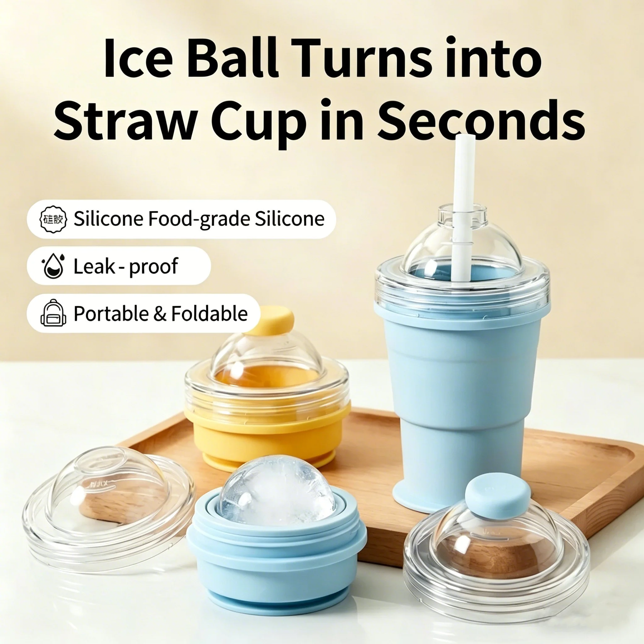 🧊 Foldable Silicone Ice Ball Drink Cup - Image 10