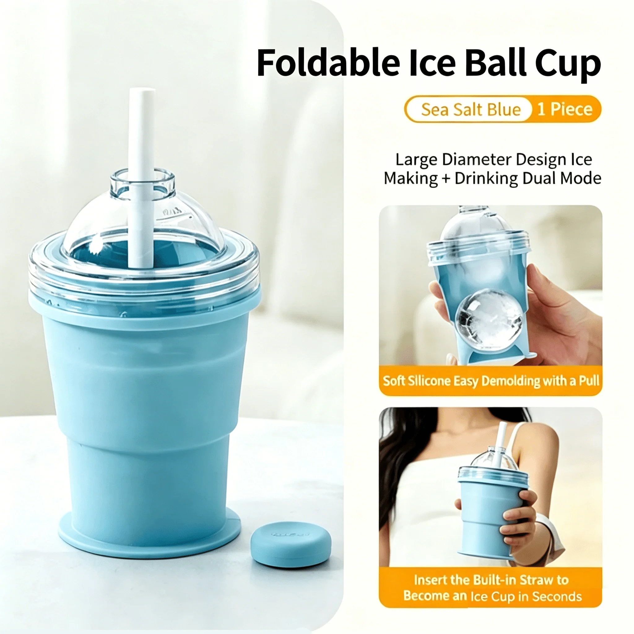 🧊 Foldable Silicone Ice Ball Drink Cup - Image 16