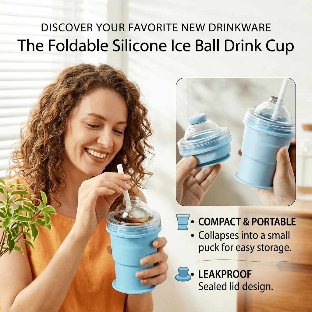 🧊 Foldable Silicone Ice Ball Drink Cup - Image 4
