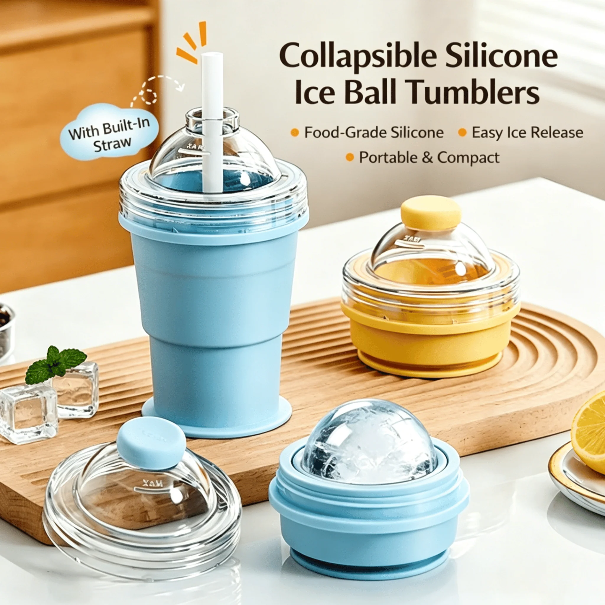 🧊 Foldable Silicone Ice Ball Drink Cup - Image 5