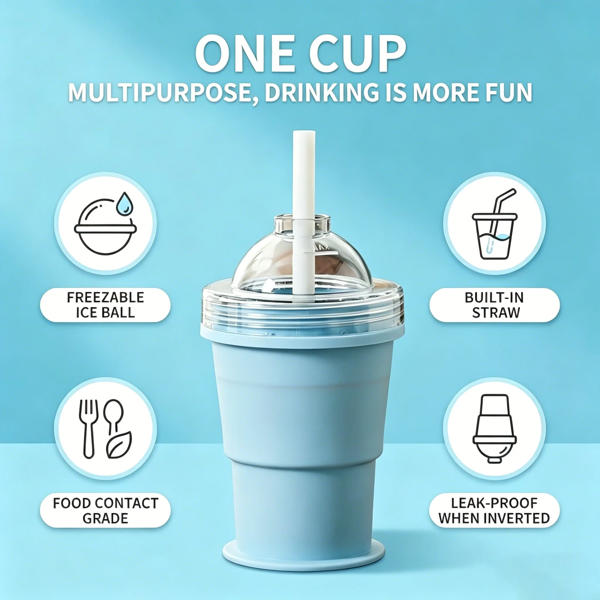 🧊 Foldable Silicone Ice Ball Drink Cup - Image 8