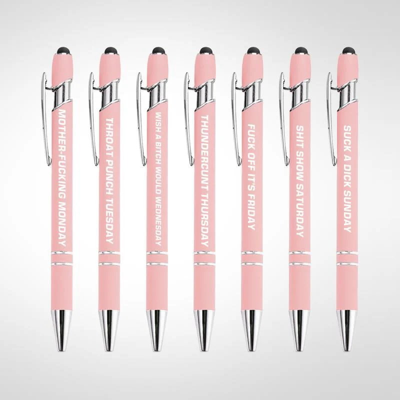 💝Funny Stress-Relief Daily Quotes Metal Ballpoint Pen Set (7 Pcs) | 🎁Office Christmas Gift Exchange - Image 10