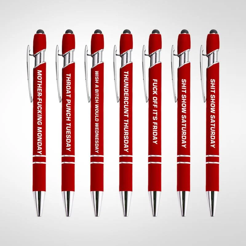 💝Funny Stress-Relief Daily Quotes Metal Ballpoint Pen Set (7 Pcs) | 🎁Office Christmas Gift Exchange - Image 11