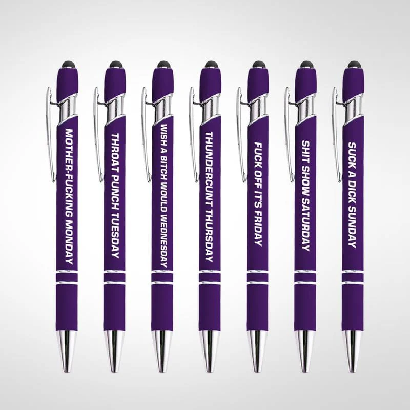 💝Funny Stress-Relief Daily Quotes Metal Ballpoint Pen Set (7 Pcs) | 🎁Office Christmas Gift Exchange - Image 12