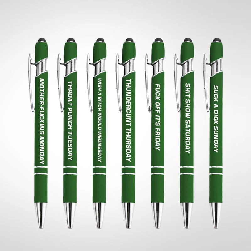 💝Funny Stress-Relief Daily Quotes Metal Ballpoint Pen Set (7 Pcs) | 🎁Office Christmas Gift Exchange - Image 13