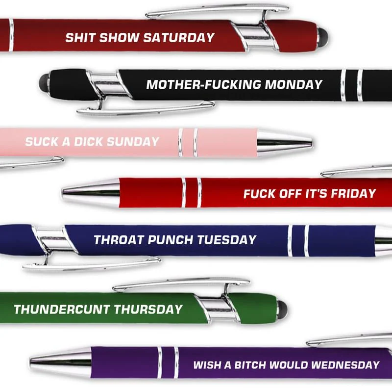 💝Funny Stress-Relief Daily Quotes Metal Ballpoint Pen Set (7 Pcs) | 🎁Office Christmas Gift Exchange - Image 5