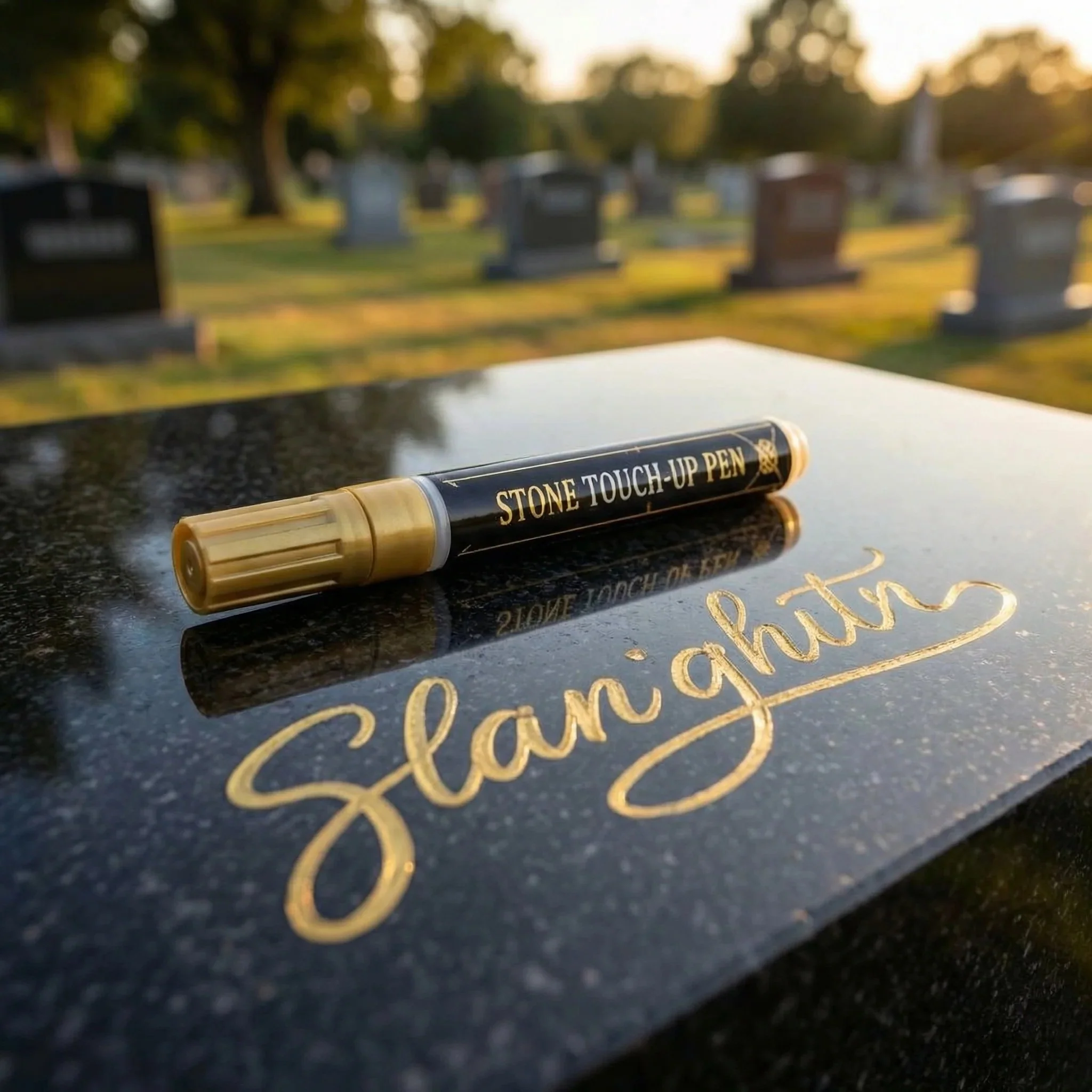 Golden Tombstone Marker Pen for Restoring Faded Grave Inscriptions - Image 2