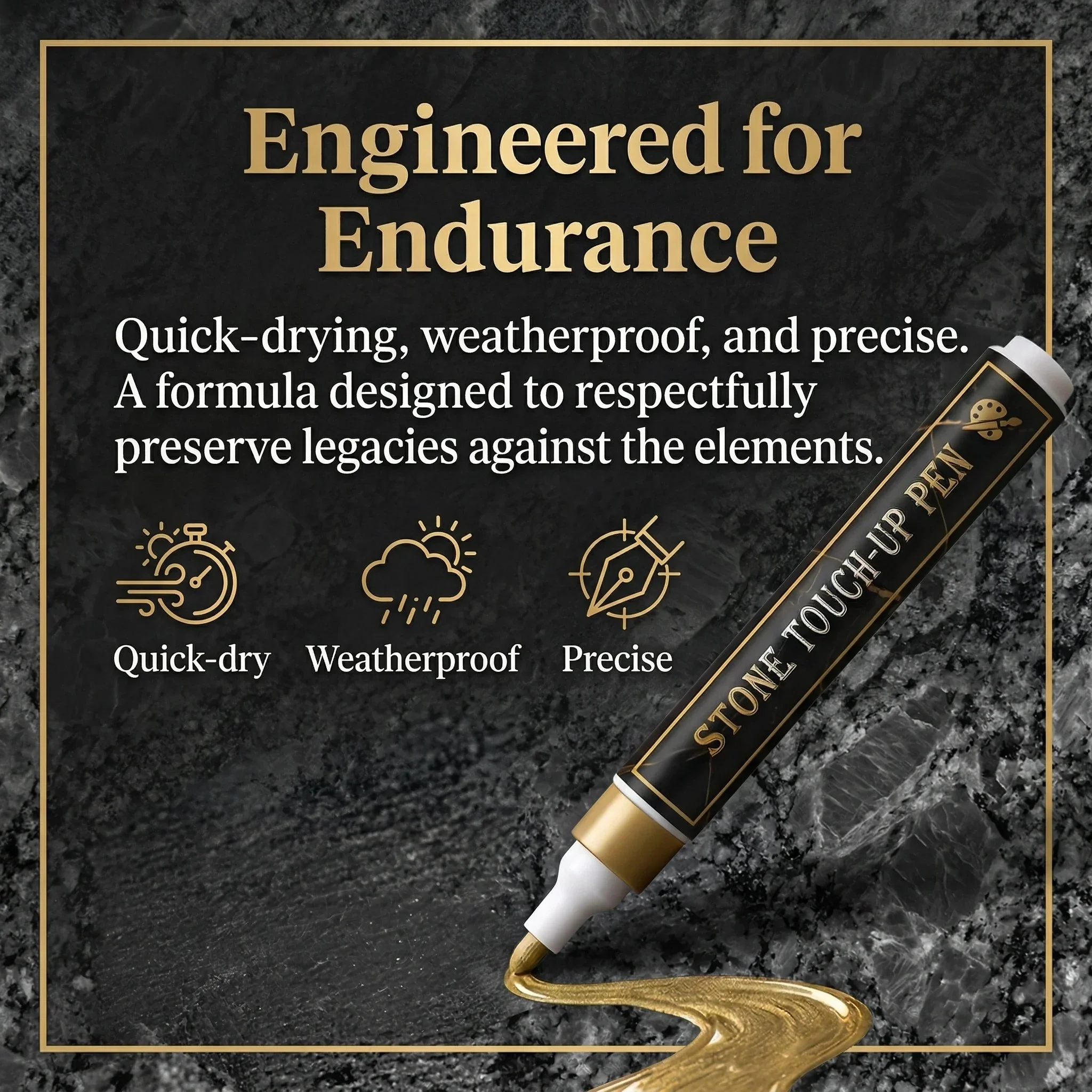 Golden Tombstone Marker Pen for Restoring Faded Grave Inscriptions - Image 4