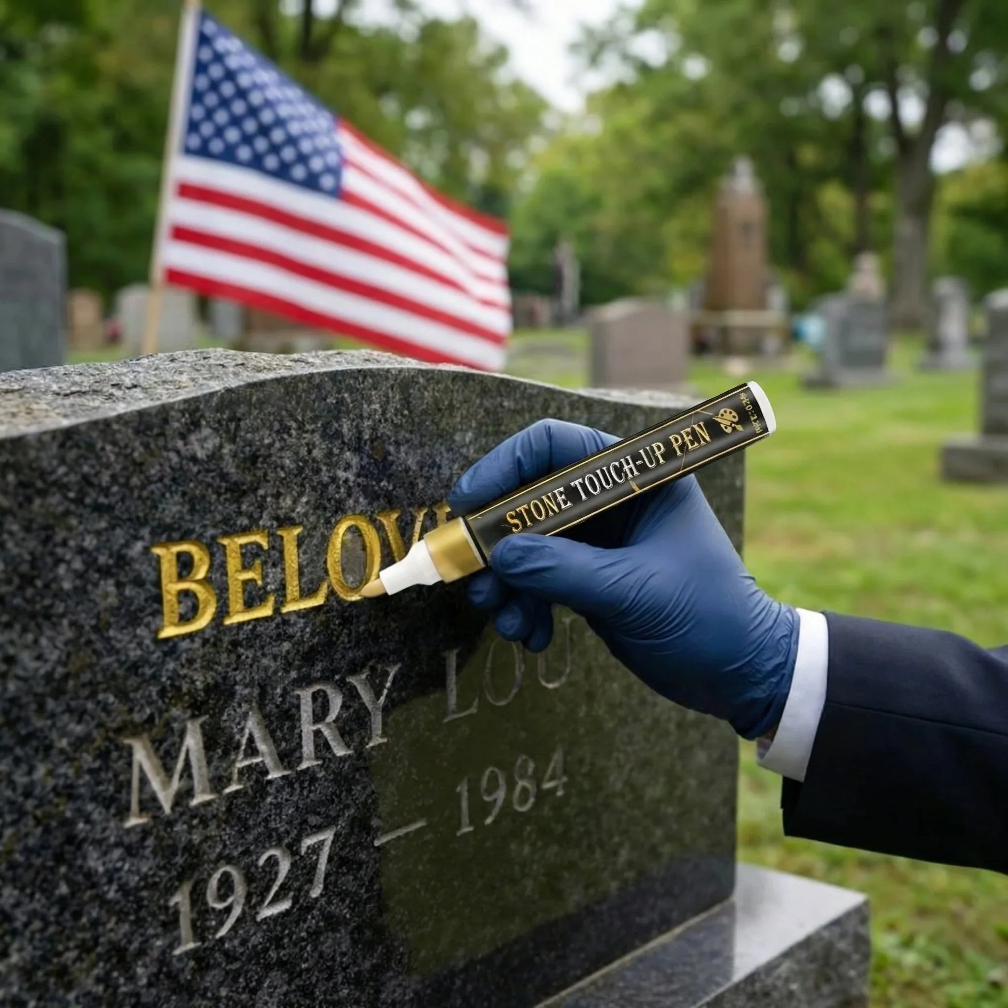 Golden Tombstone Marker Pen for Restoring Faded Grave Inscriptions - Image 8