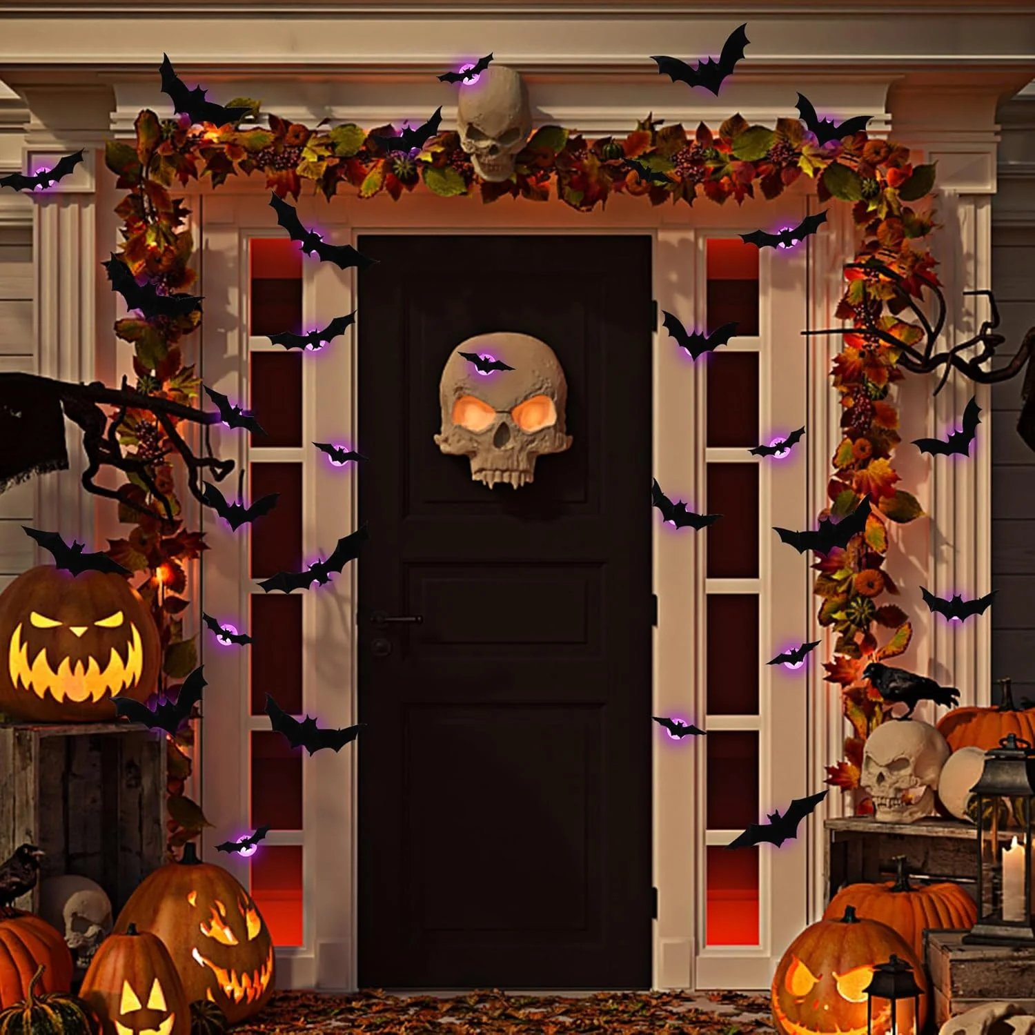 Halloween Bats Wall Decor with Lights – 3D Spooky Stickers for Home - Image 10
