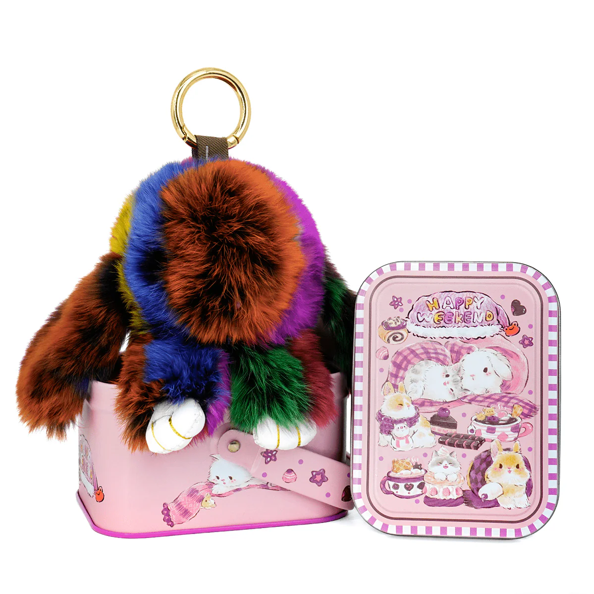 Handcrafted Soft Bunny Charm: Adorable Plush Rabbit Toy Keychain - Image 12