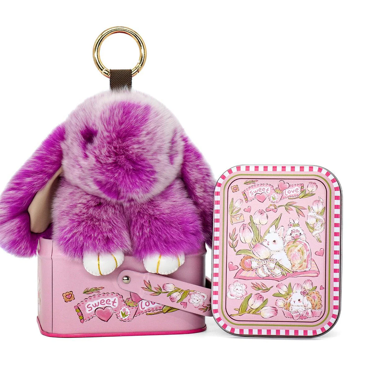 Handcrafted Soft Bunny Charm: Adorable Plush Rabbit Toy Keychain - Image 13