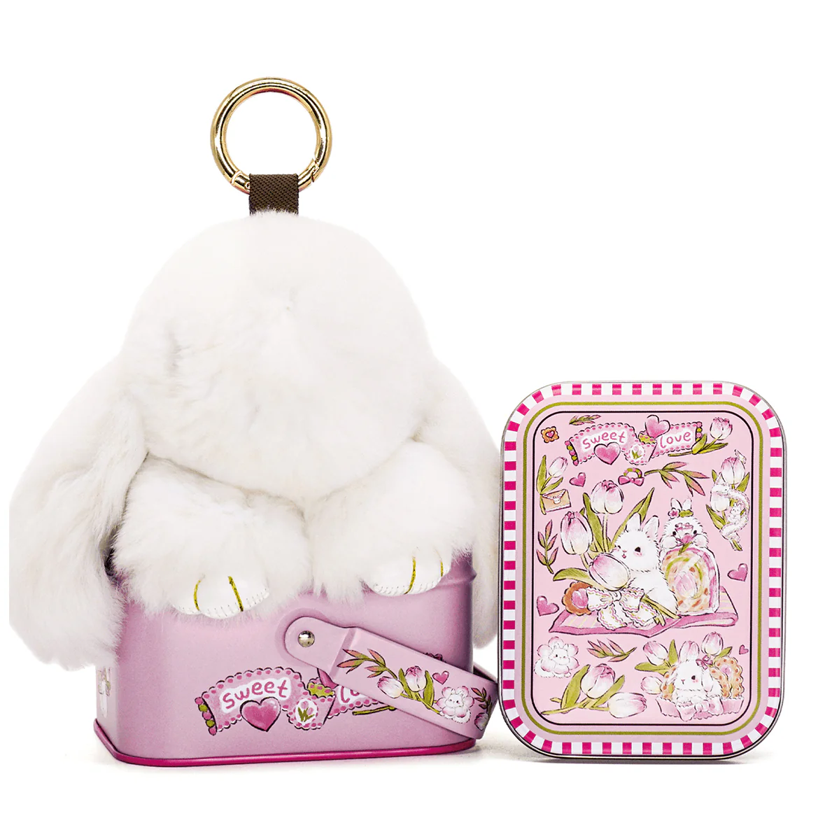 Handcrafted Soft Bunny Charm: Adorable Plush Rabbit Toy Keychain - Image 6