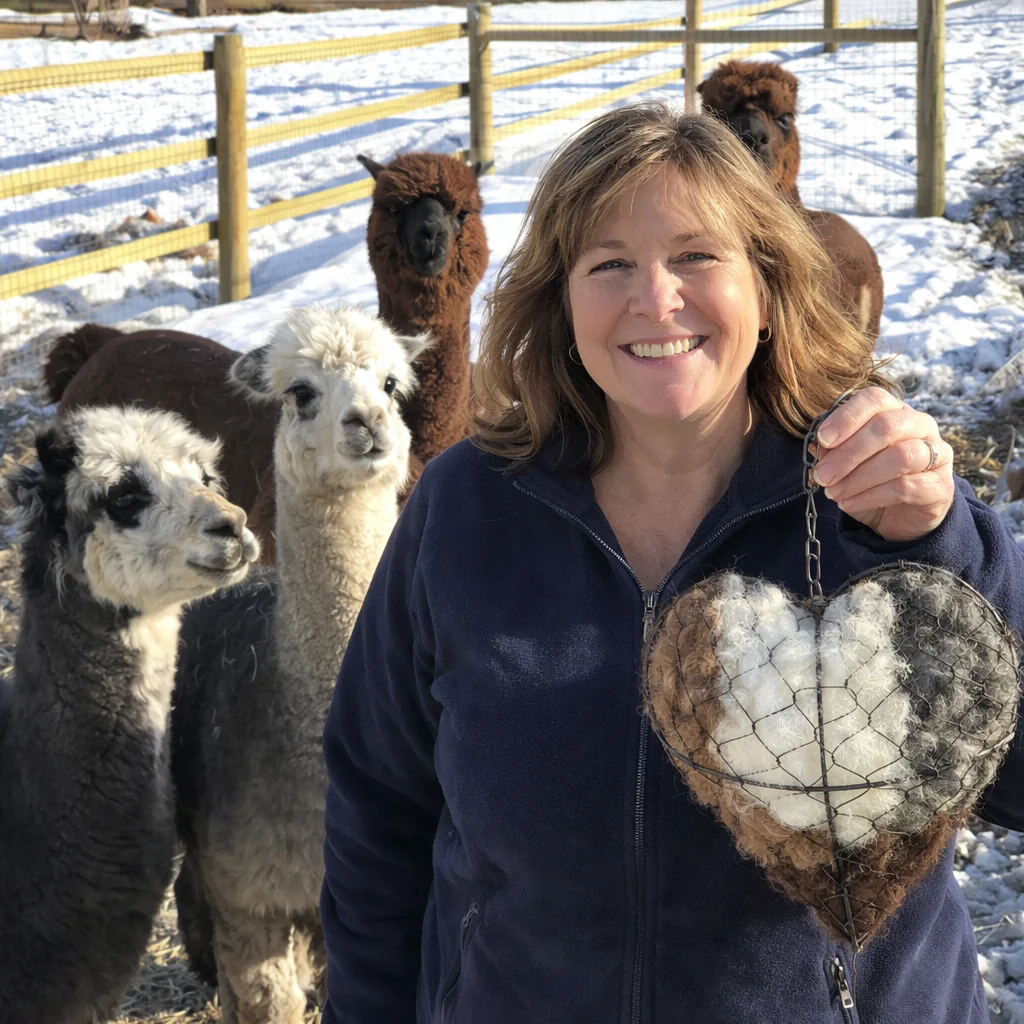 Handmade Alpaca Fiber Bird Nesting Heart - Image 6