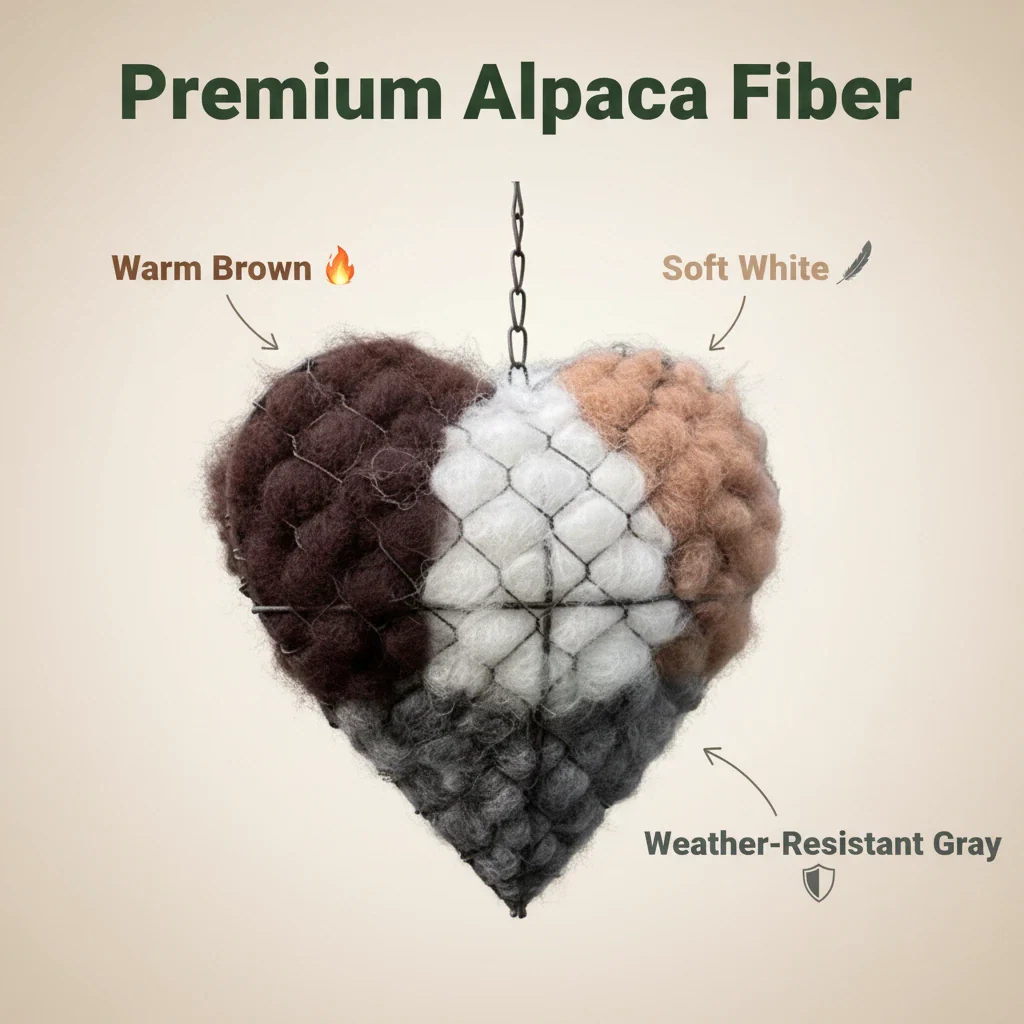 Handmade Alpaca Fiber Bird Nesting Heart - Image 8