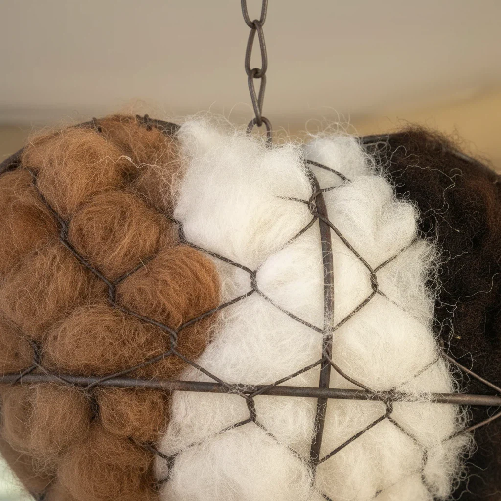 Handmade Alpaca Fiber Bird Nesting Heart - Image 9