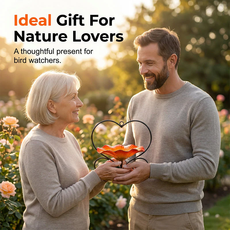 Heart-Shaped Bird Feeder – Floral, Hanging,Perfect for Backyard or Balcony - Image 10
