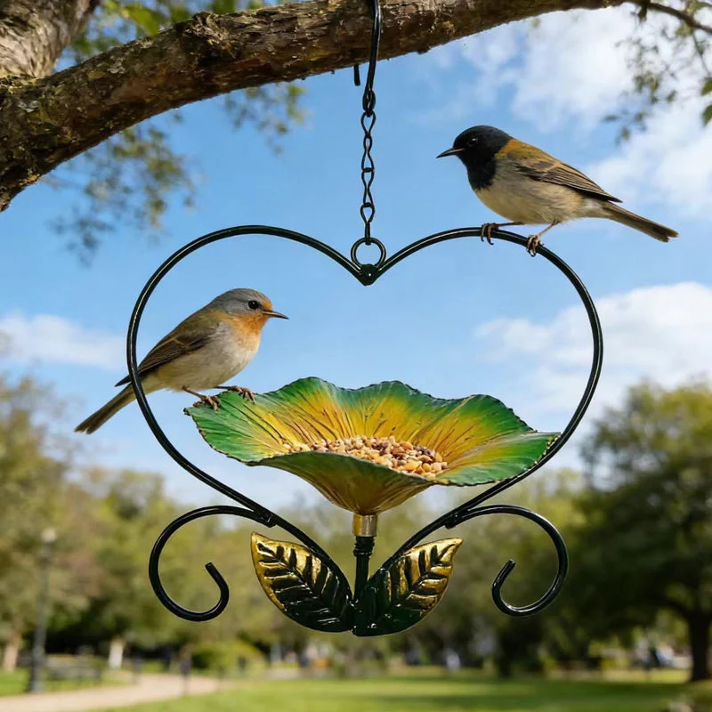 Heart-Shaped Bird Feeder – Floral, Hanging,Perfect for Backyard or Balcony - Image 2