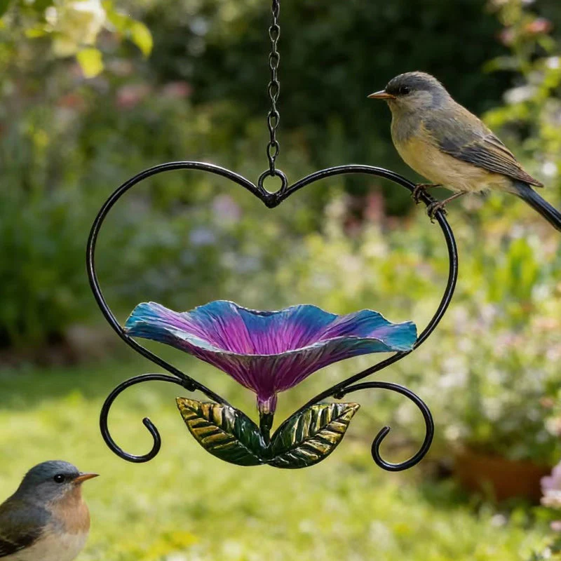 Heart-Shaped Bird Feeder – Floral, Hanging,Perfect for Backyard or Balcony - Image 3